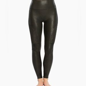 SPANX Black Faux Leather MOTO Leggings New Never Worn Medium